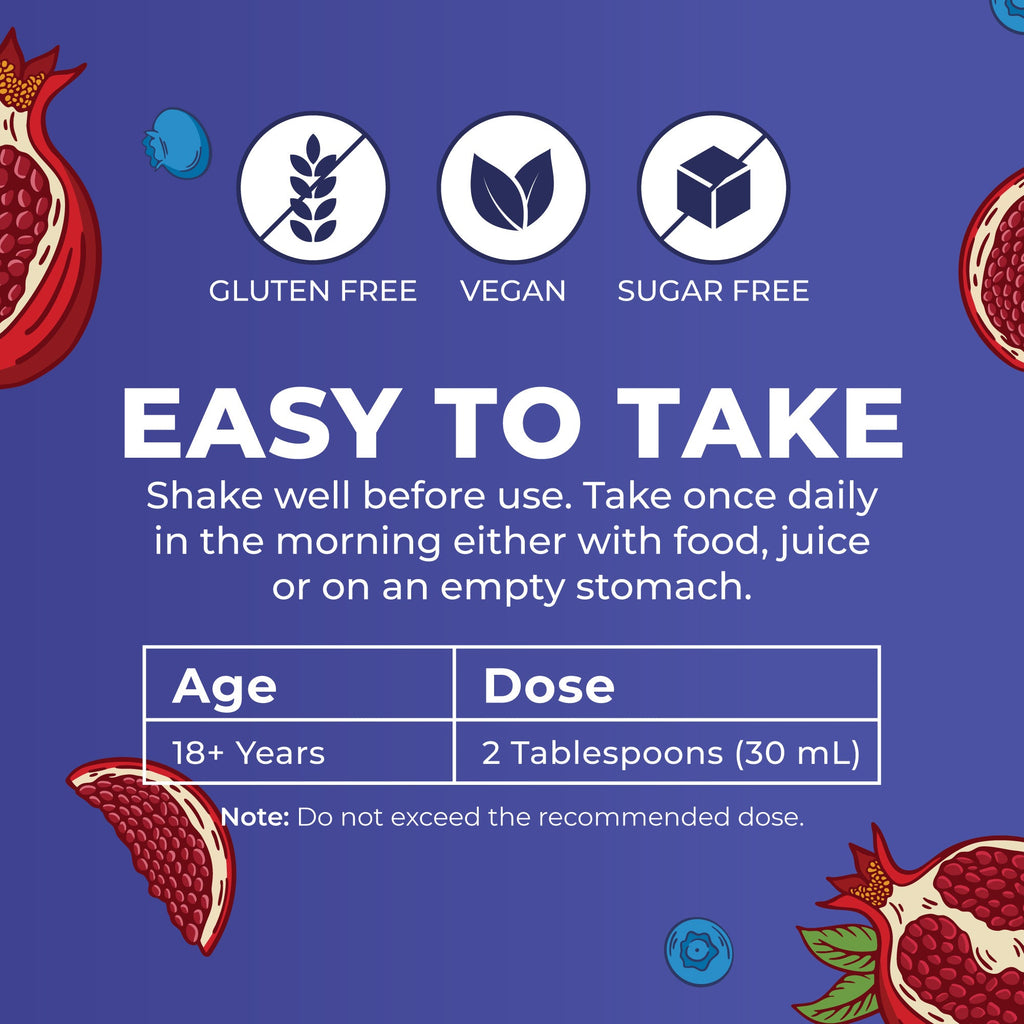 Daily Liquid Hair Formula 16oz Blueberry Pomegranate Easy To Take