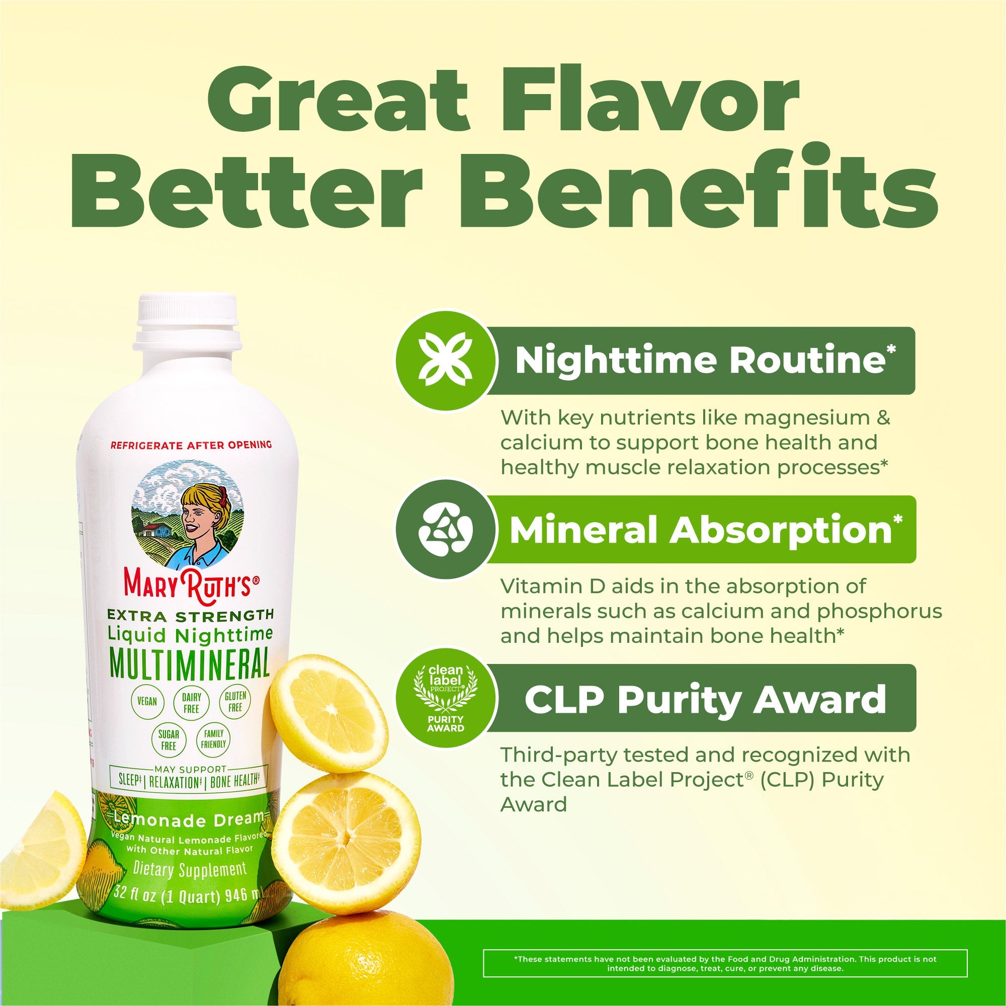 Extra Strength Nighttime Multimineral Lemonade Dream 32oz Great Flavor Better Benefits