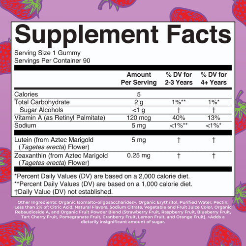 Eye Care Gummies Supplement Facts