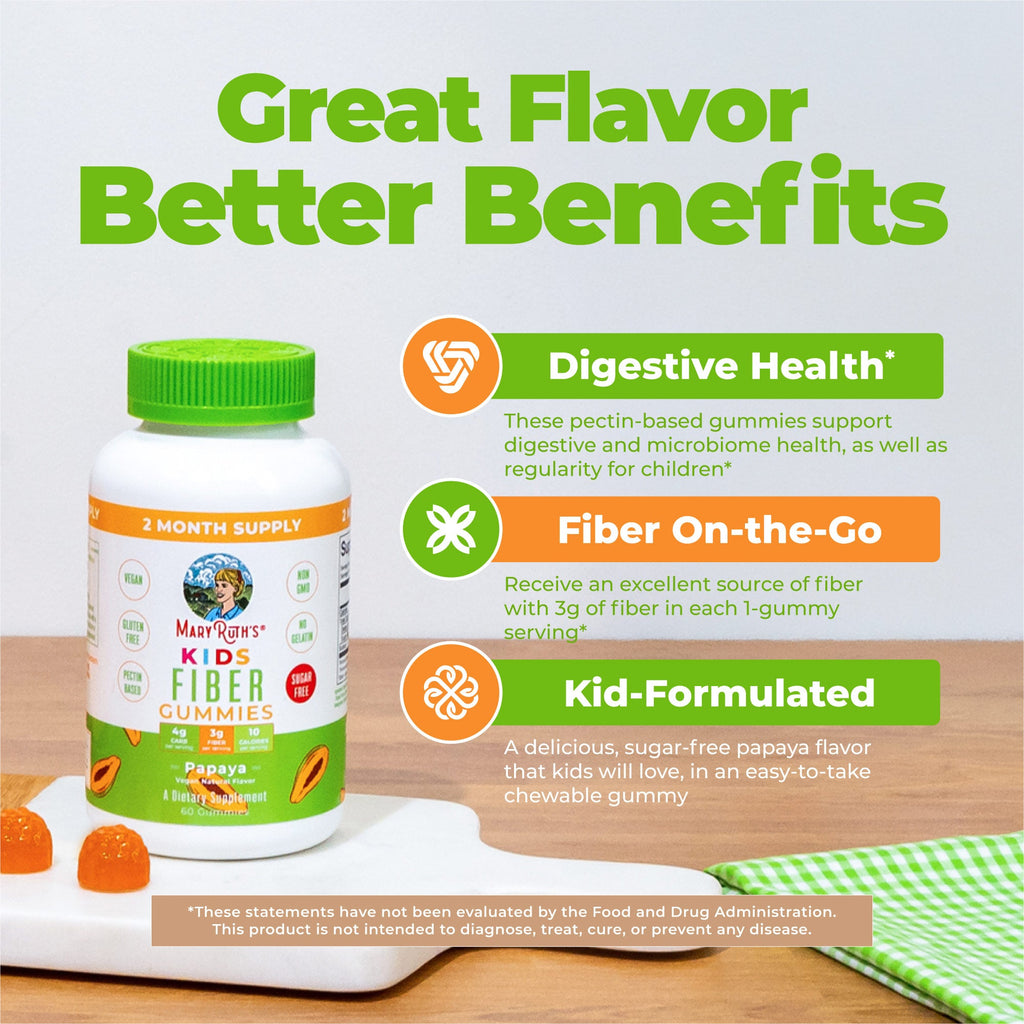 Kids Fiber Gummies Papaya 60ct Great Flavor Better Benefits
