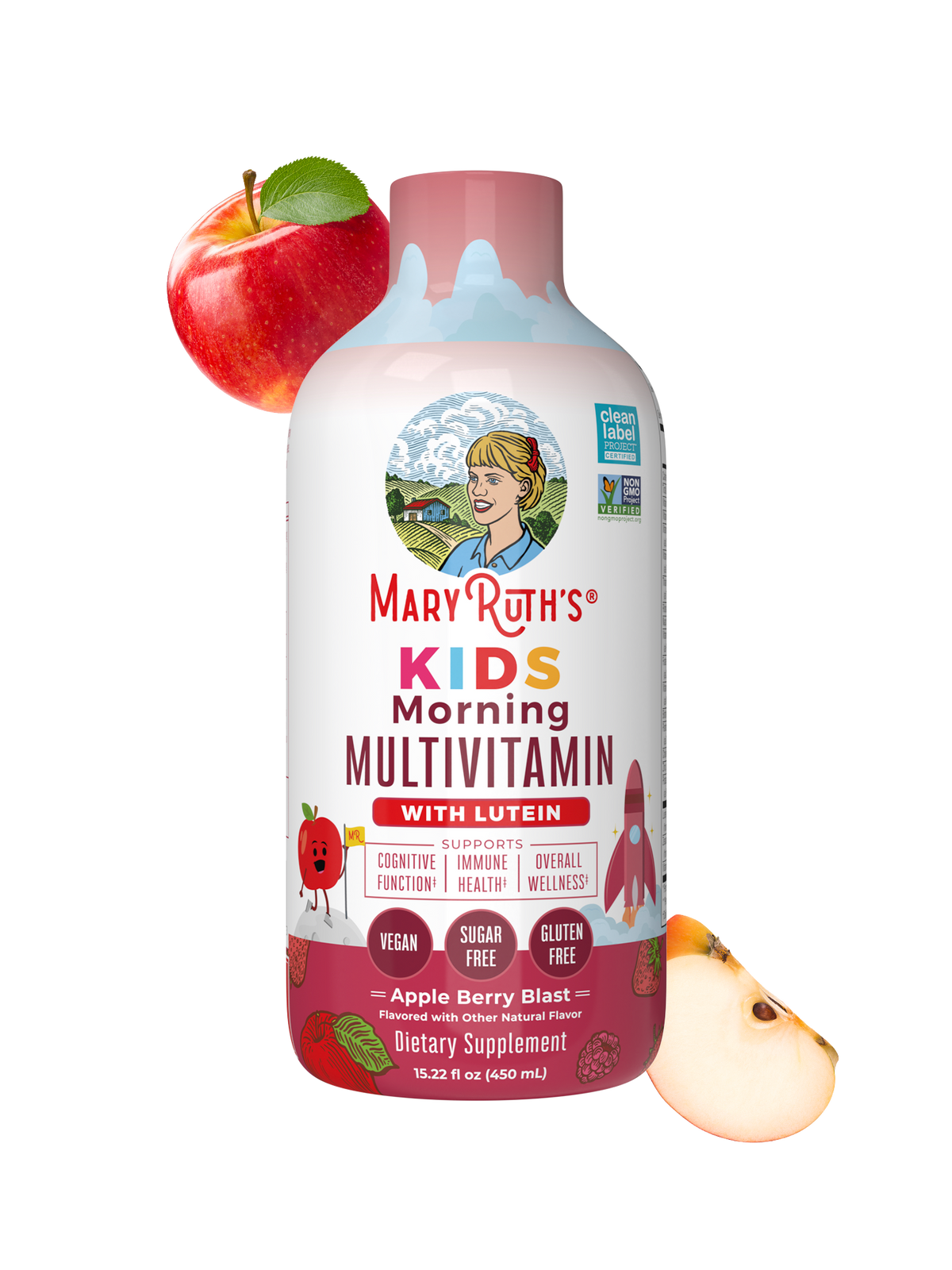 Kids Liquid Morning Multivitamin 15oz Apple Berry