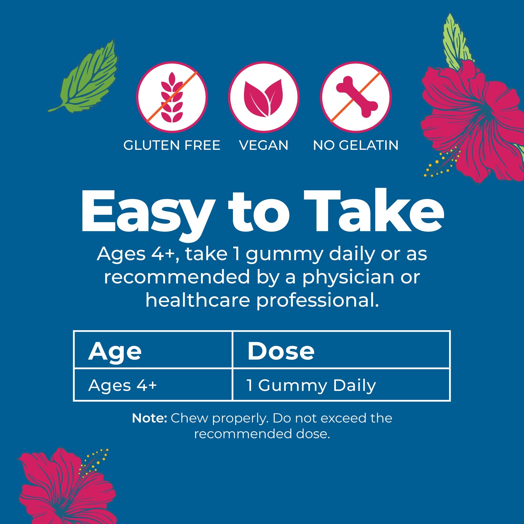 Kids Magnesium Gummies Hibiscus 60ct Easy To Take
