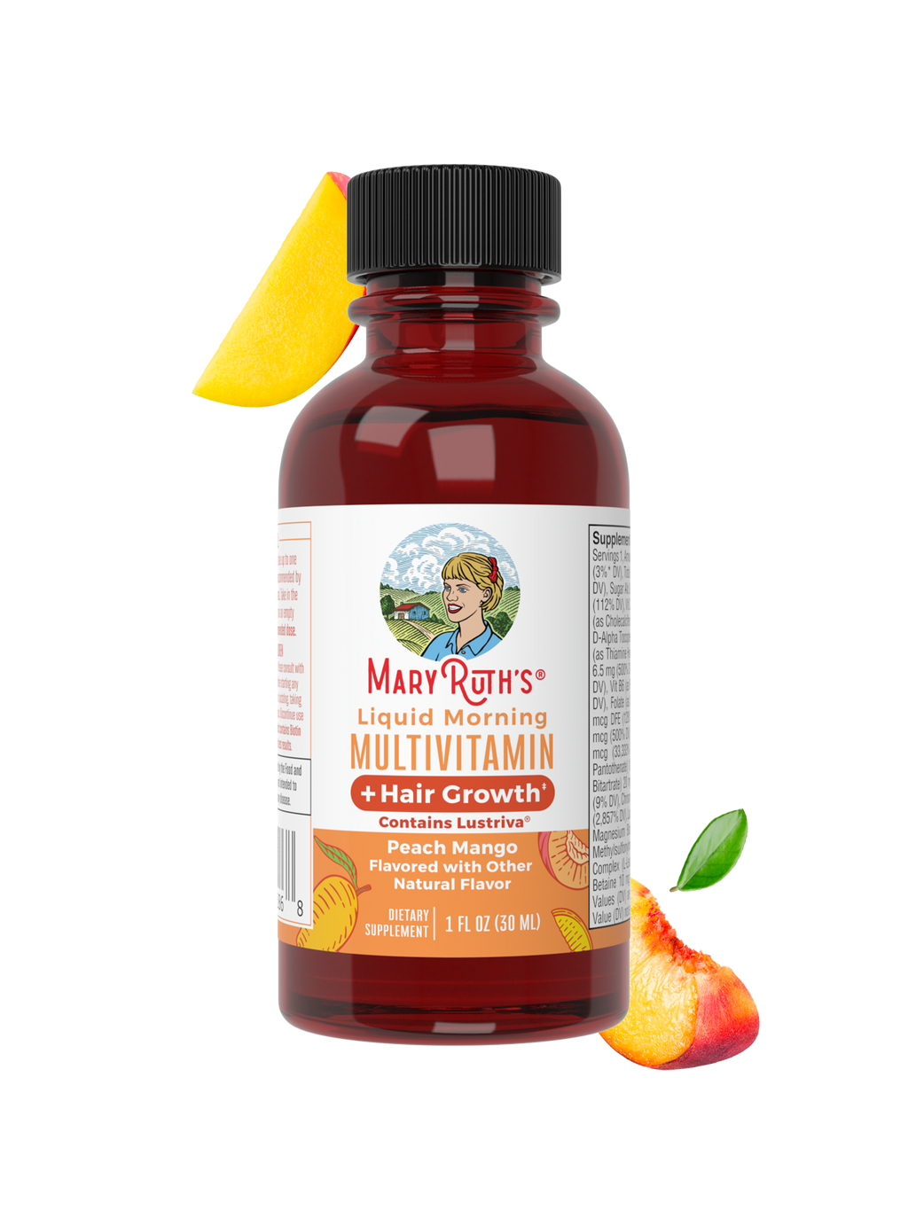 Liquid Morning Multivitamin + Hair Growth Travel Pack Peach Mango 1oz