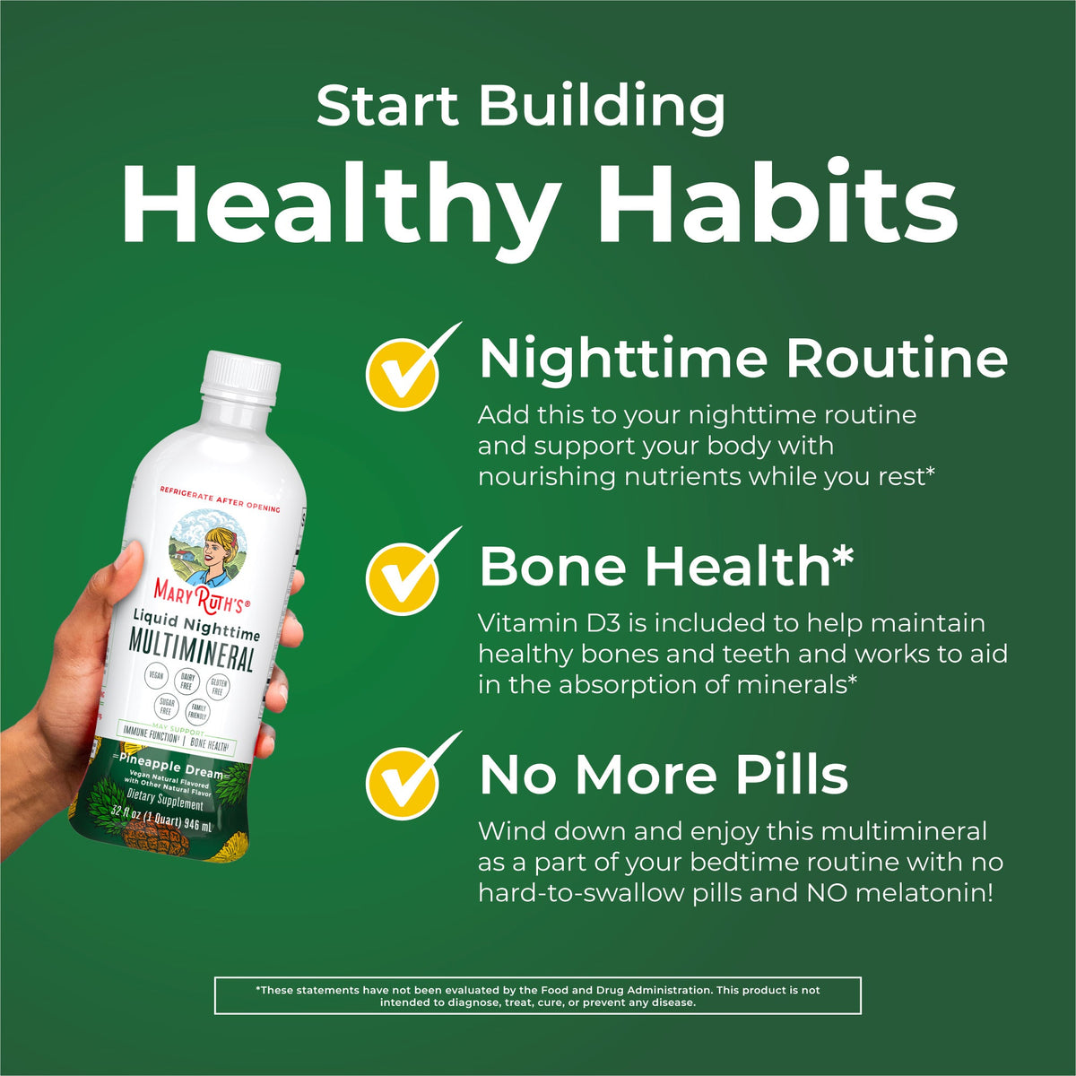 Liquid Nighttime Multimineral Pineapple 32oz Healthy Habits