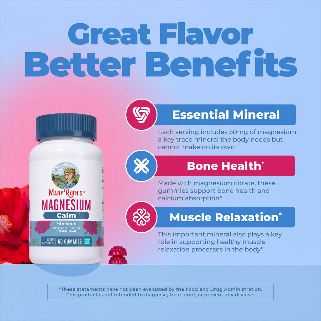 Magnesium Calm Gummies Hibiscus 60ct Great Flavor Better Benefits