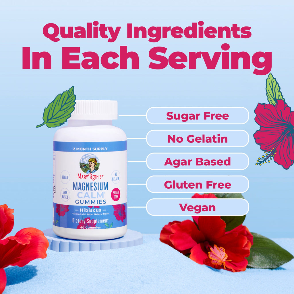 Magnesium Calm Gummies Hibiscus 60ct Ingredients