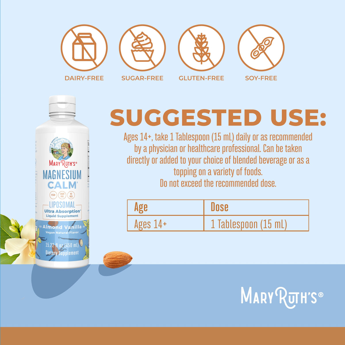Magnesium Calm Liposomal 15oz Suggested Use