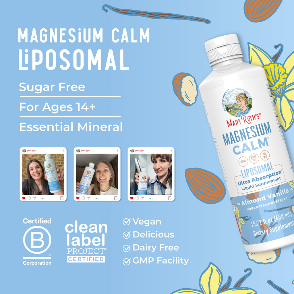 Magnesium Calm Liposomal Almond Vanilla 15oz Benefits 2