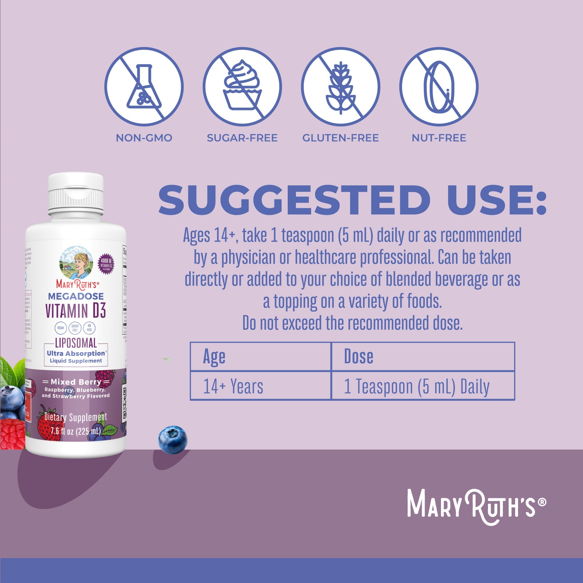 Megadose D3 Liposomal 7oz Suggested Use