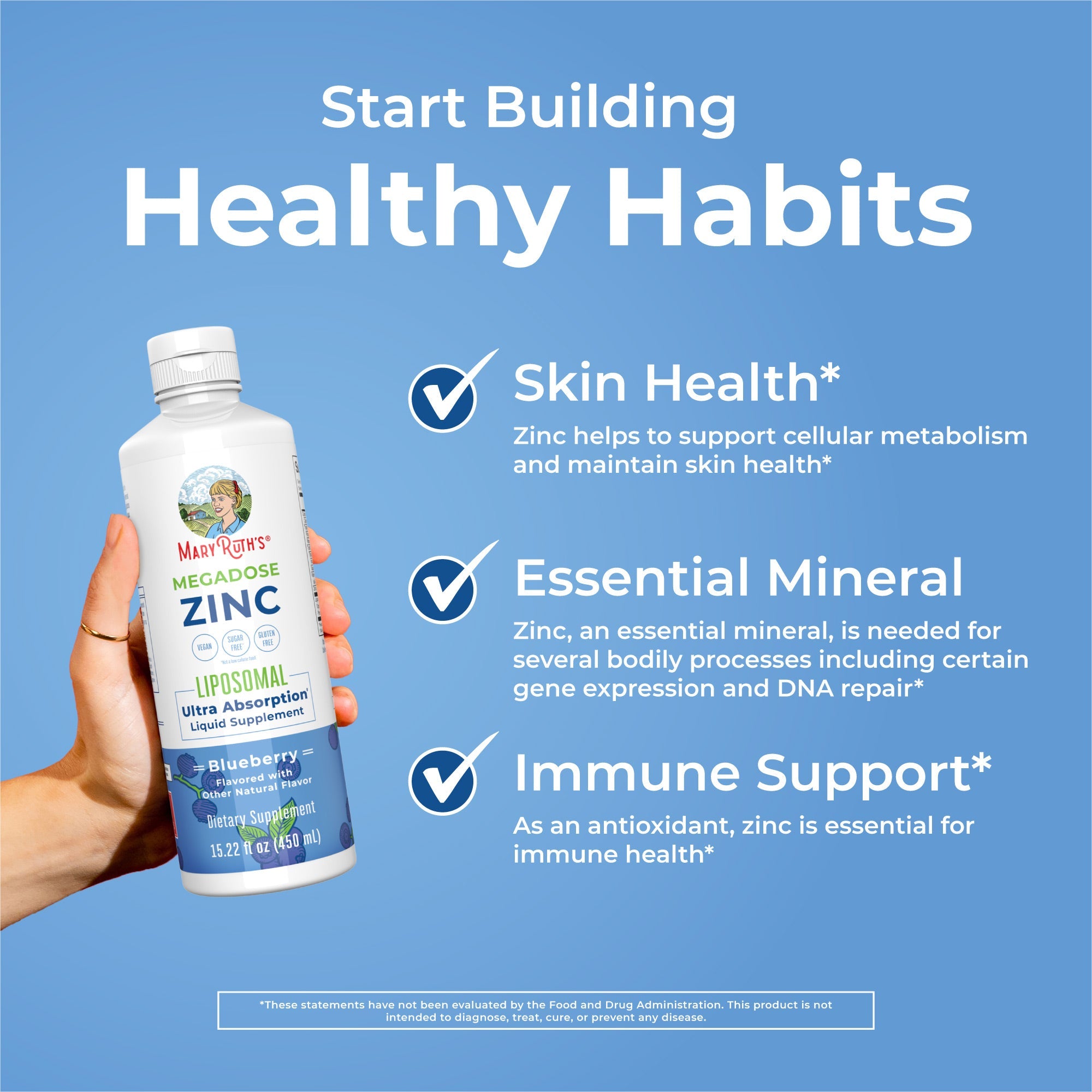 Megadose Zinc Liposomal 15oz Blueberry Healthy Habits
