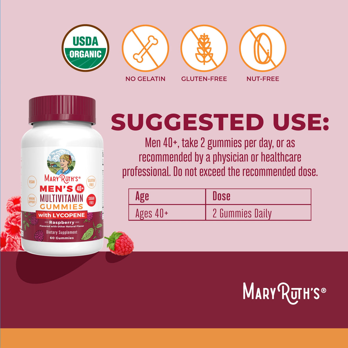 Men’s 40+ Multivitamin Gummies 60ct Suggested Use