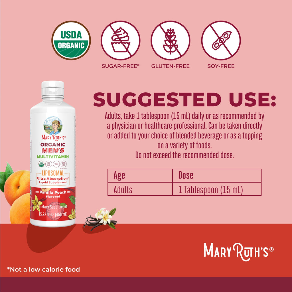 Men’s Organic Multivitamin Liposomal 15oz Suggested Use
