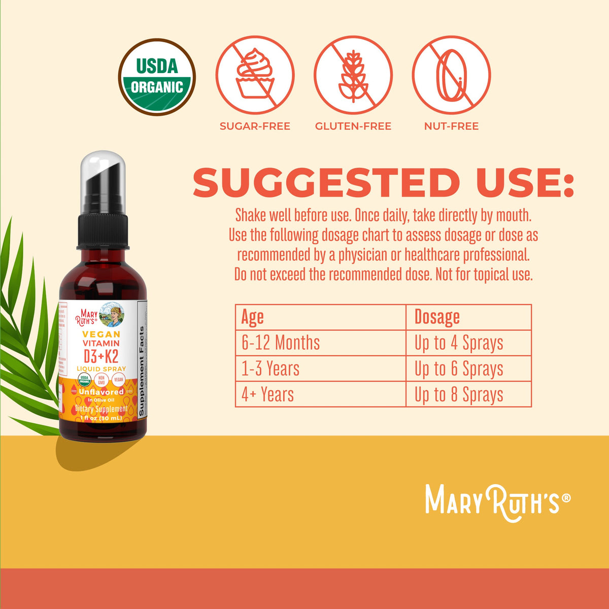 Organic D3 + K2 Spray Suggested Use