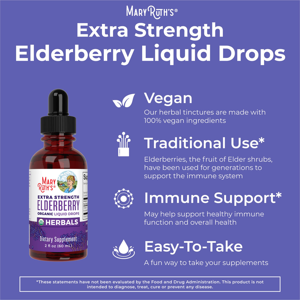 Organic Elderberry Extra Strength Liquid Drops 8
