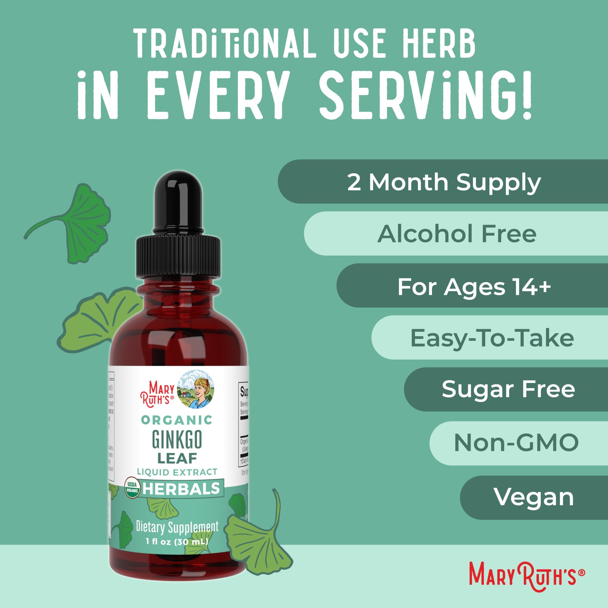Organic Ginkgo Leaf Liquid Drops Ingredients