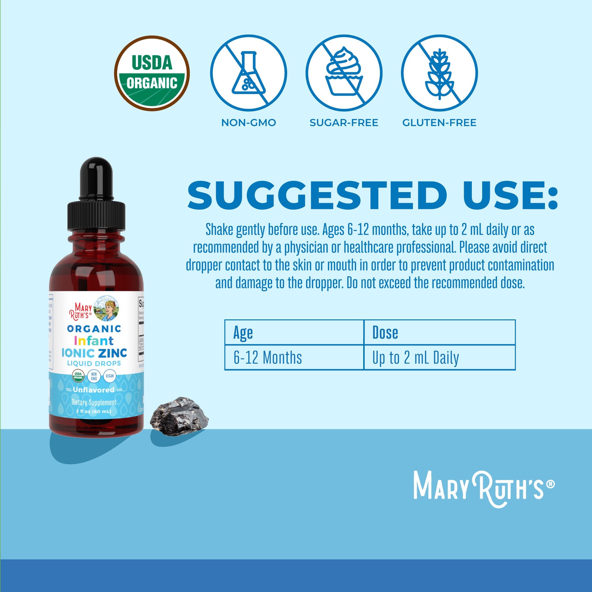 Organic Infant Liquid Zinc Suggested Use