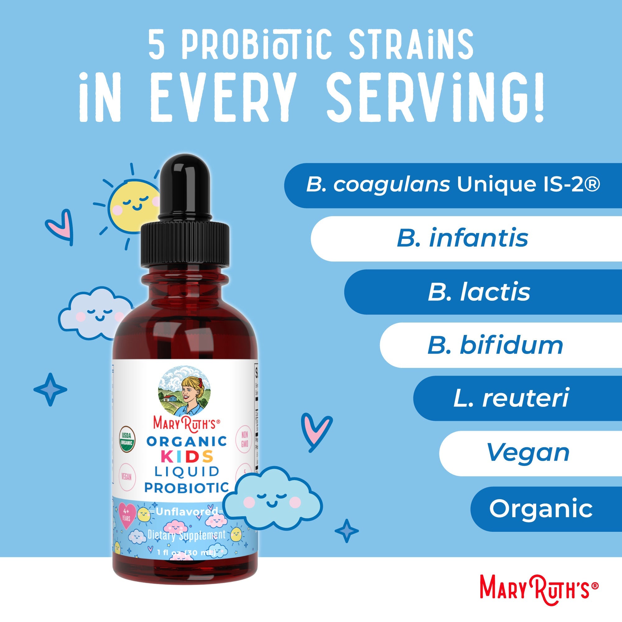 Organic Kids Liquid Probiotic Ingredients