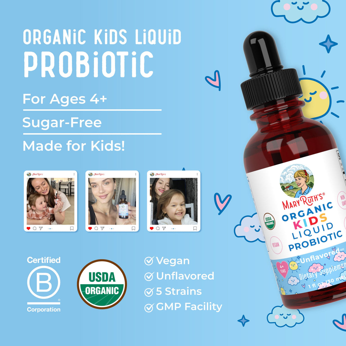 Organic Kids Liquid Probiotic 8