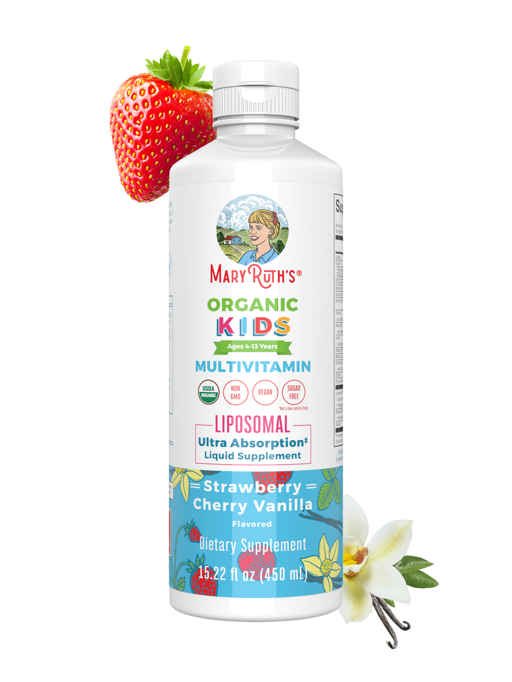 Organic Kids Multivitamin Liposomal Strawberry Cherry Vanilla 15oz