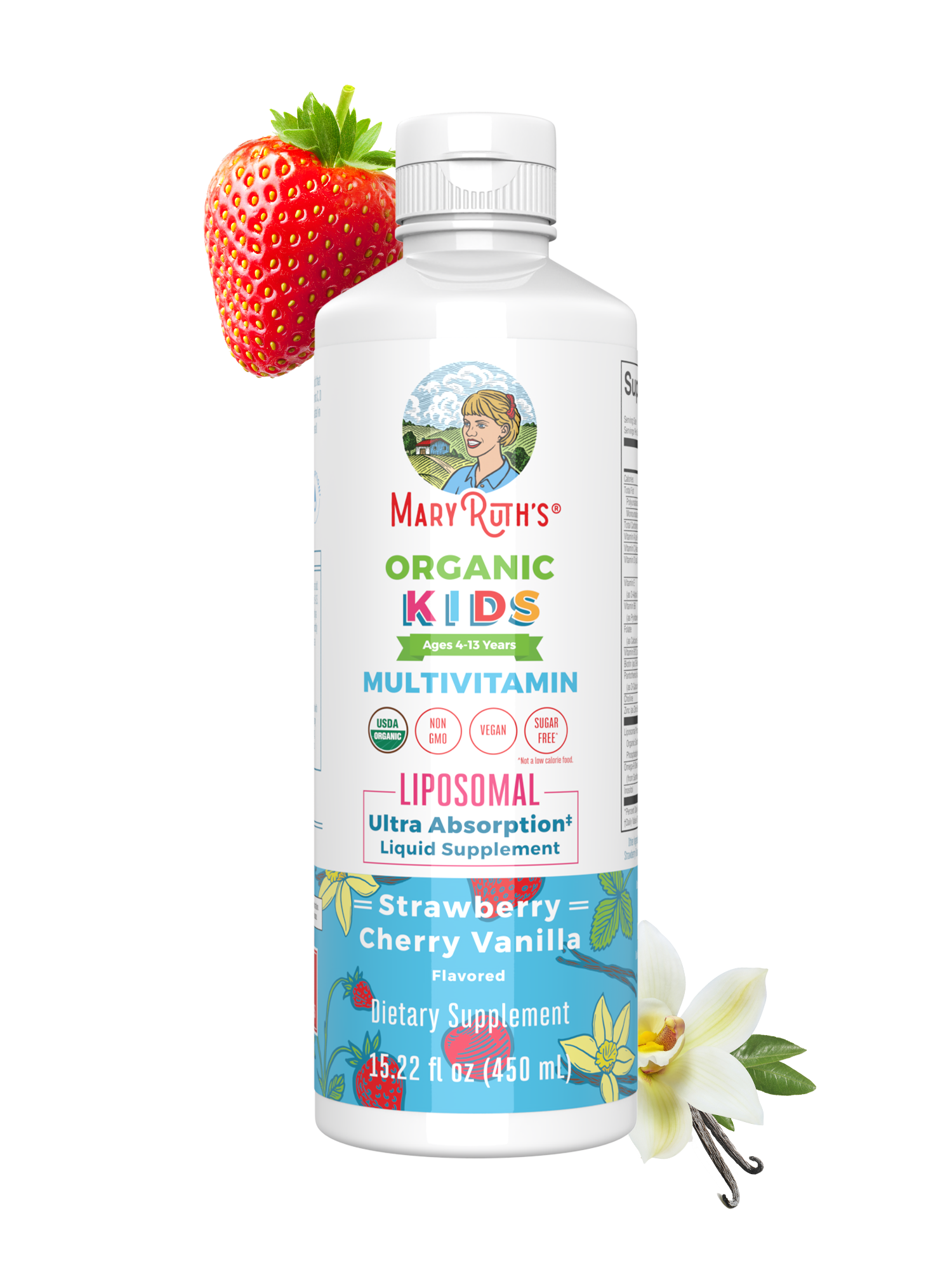 Organic Kids Multivitamin Liposomal Strawberry Cherry Vanilla 15oz