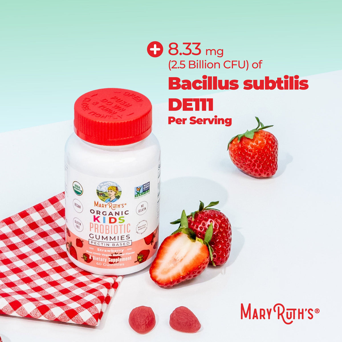 Organic Kids Probiotic Gummies Strawberry 60ct Benefits