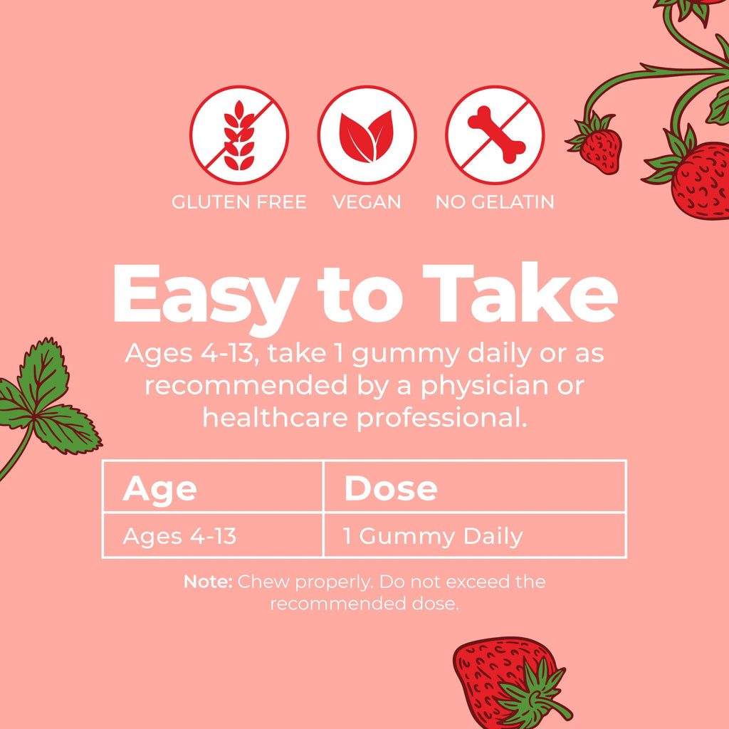 Organic Kids Probiotic Gummies Strawberry 60ct Easy To Take