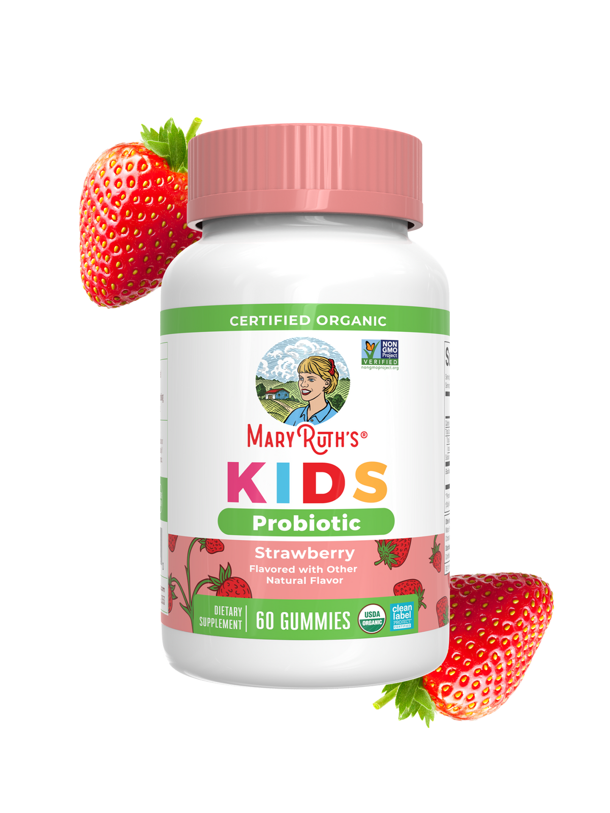 Organic Kids Probiotic Gummies Strawberry 60ct