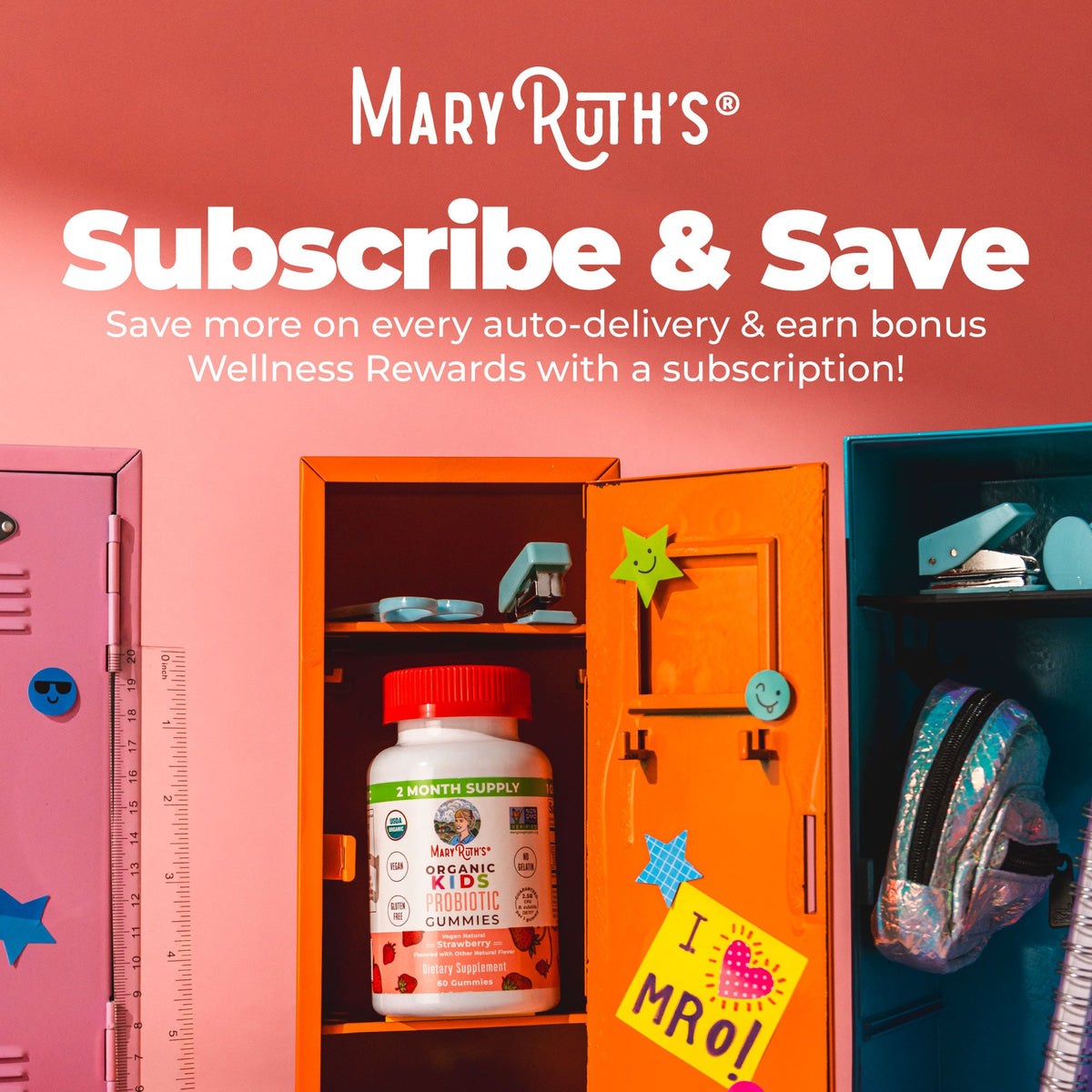Organic Kids Probiotic Gummies Strawberry 60ct Subscribe & Save