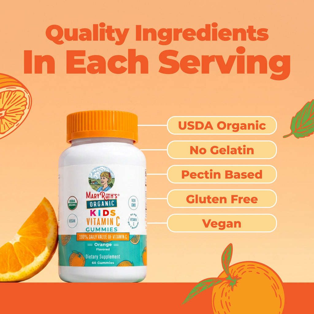 Organic Kids Vitamin C Gummies Orange 60ct Ingredients