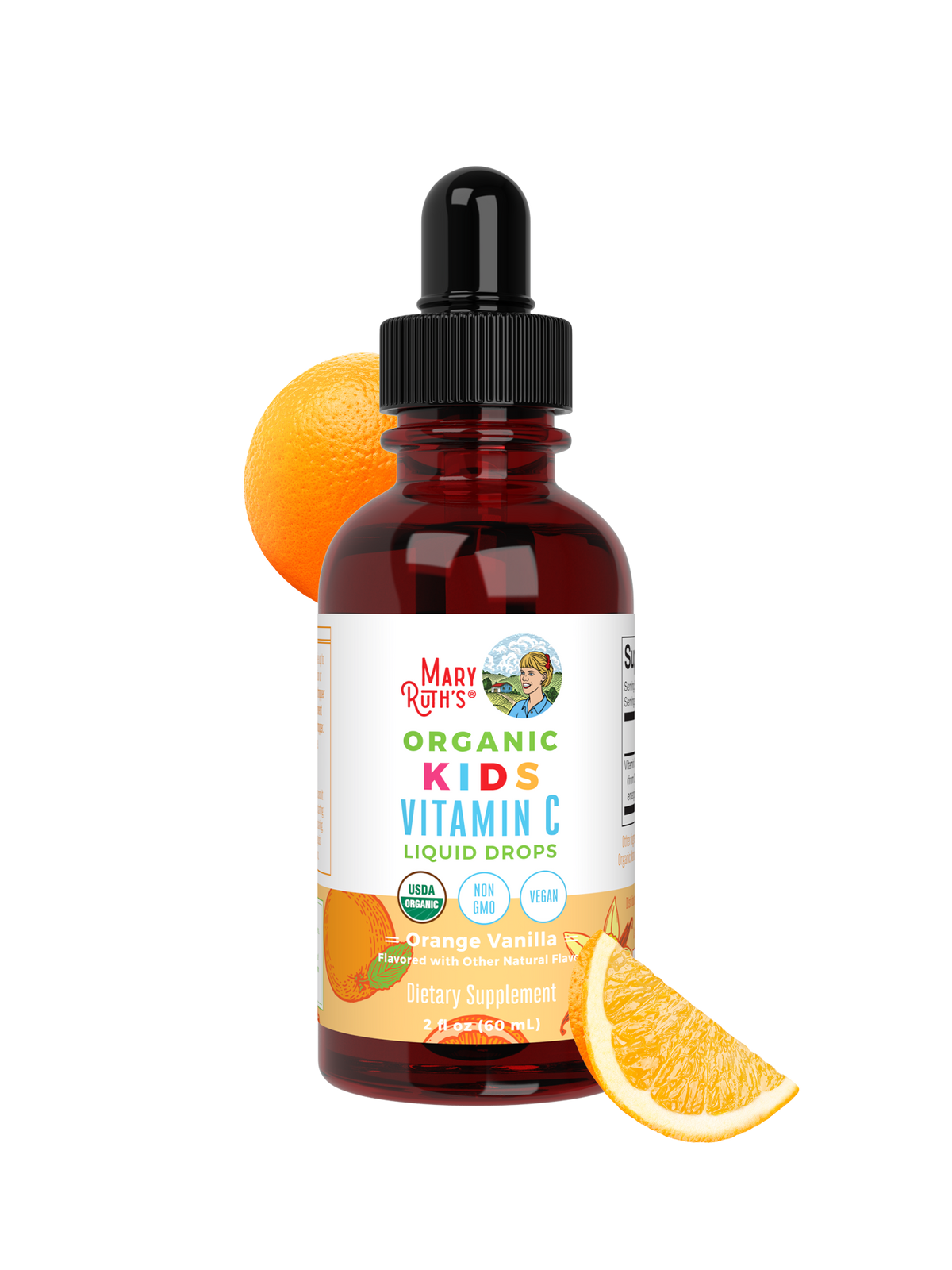 Organic Kids Vitamin C Liquid Drops Orange Vanilla 2oz