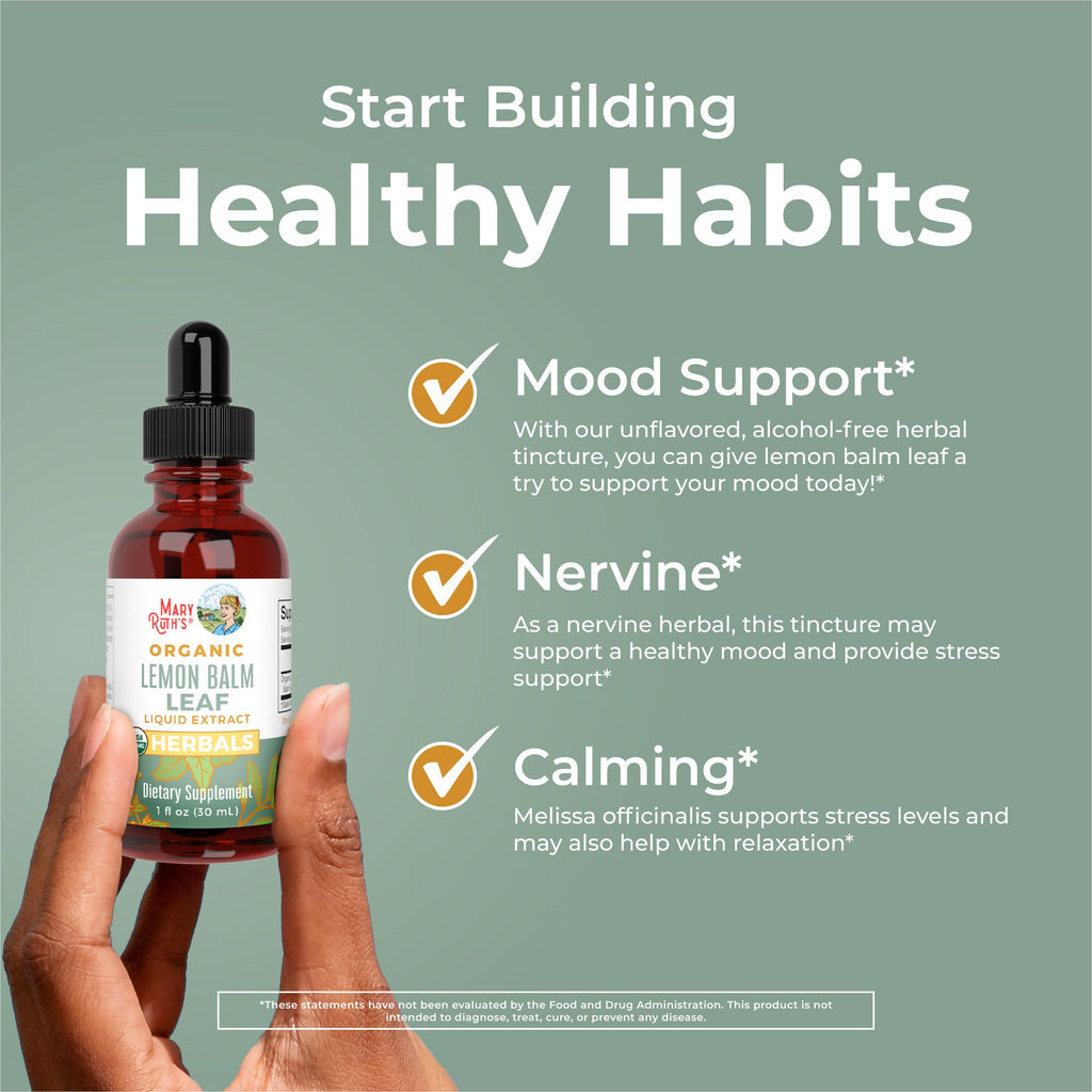 Organic Lemon Balm Leaf Liquid Drops Healthy Habits