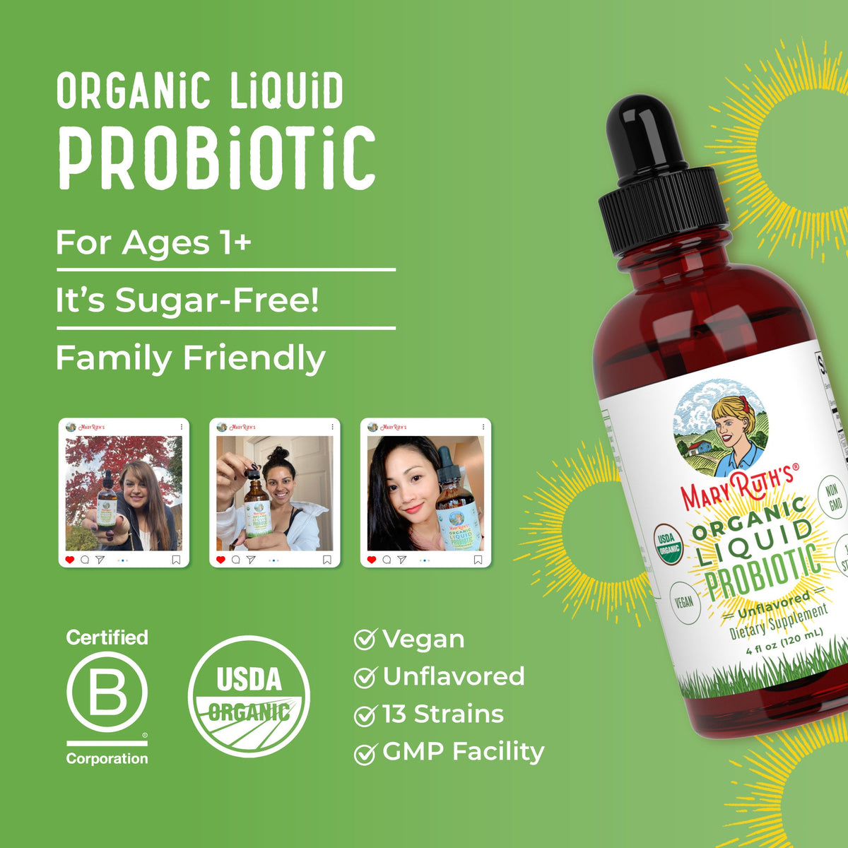 Organic Liquid Probiotic 4oz Lifestyle Bottle