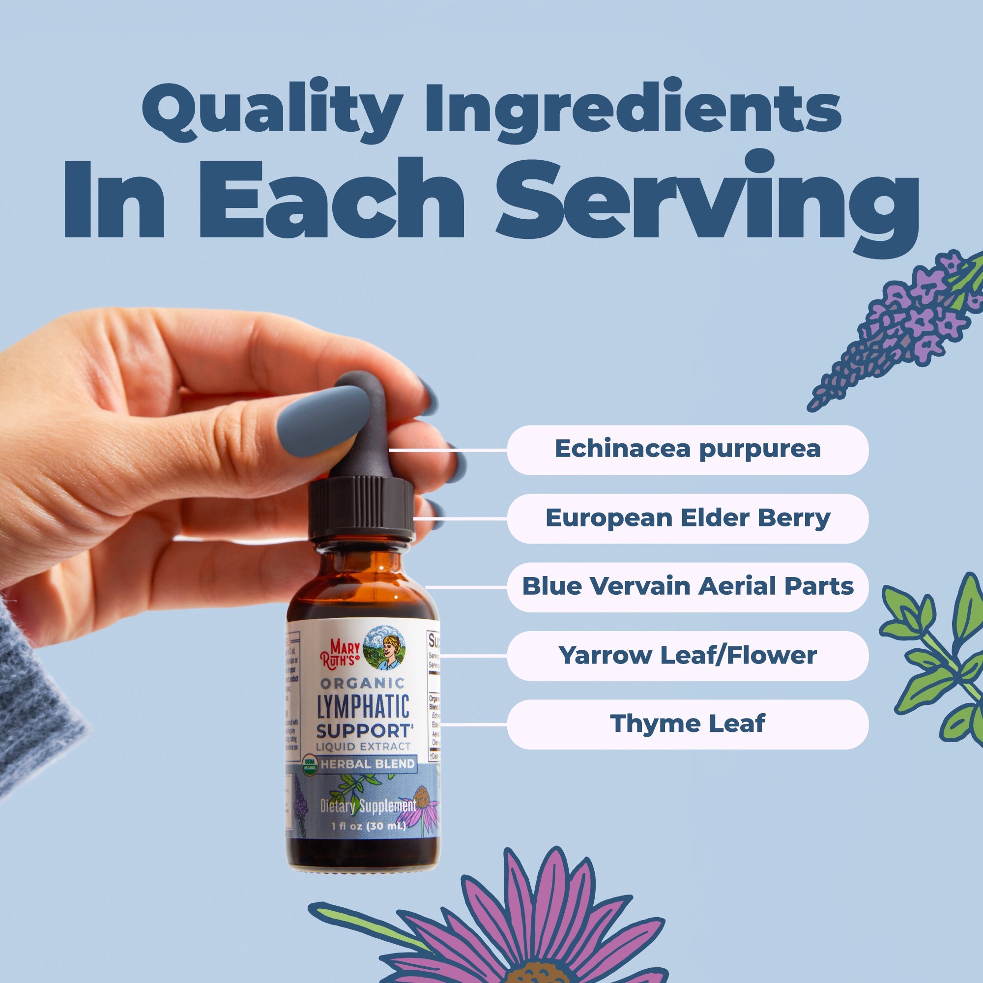 Organic Lymphatic Support Herbal Blend 1oz Ingredients