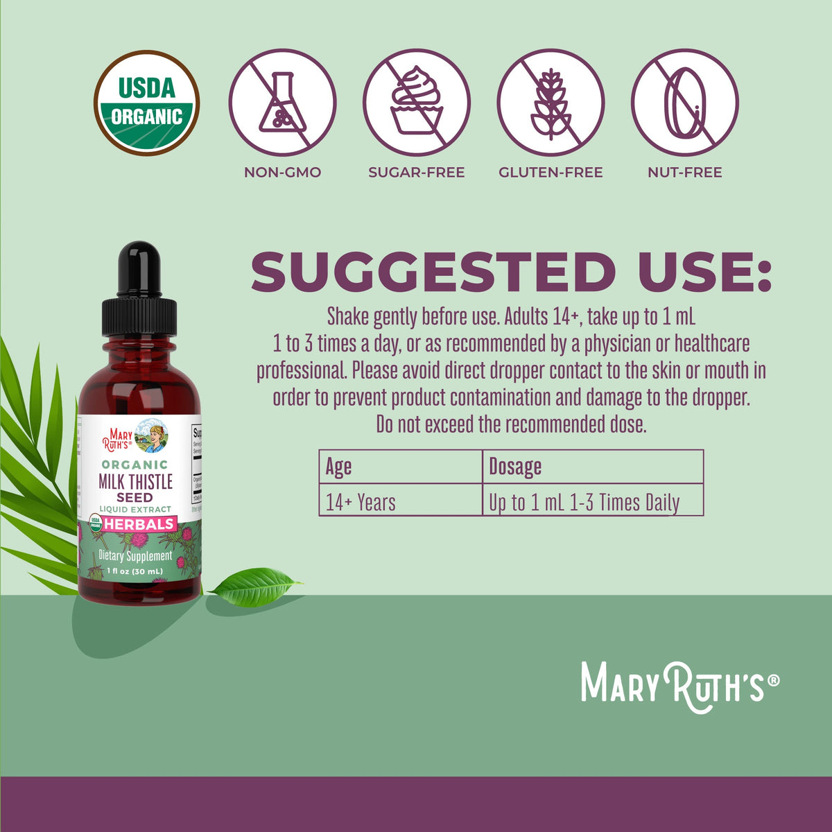 Organic Milk Thistle Seed Liquid Drops Suggested Use
