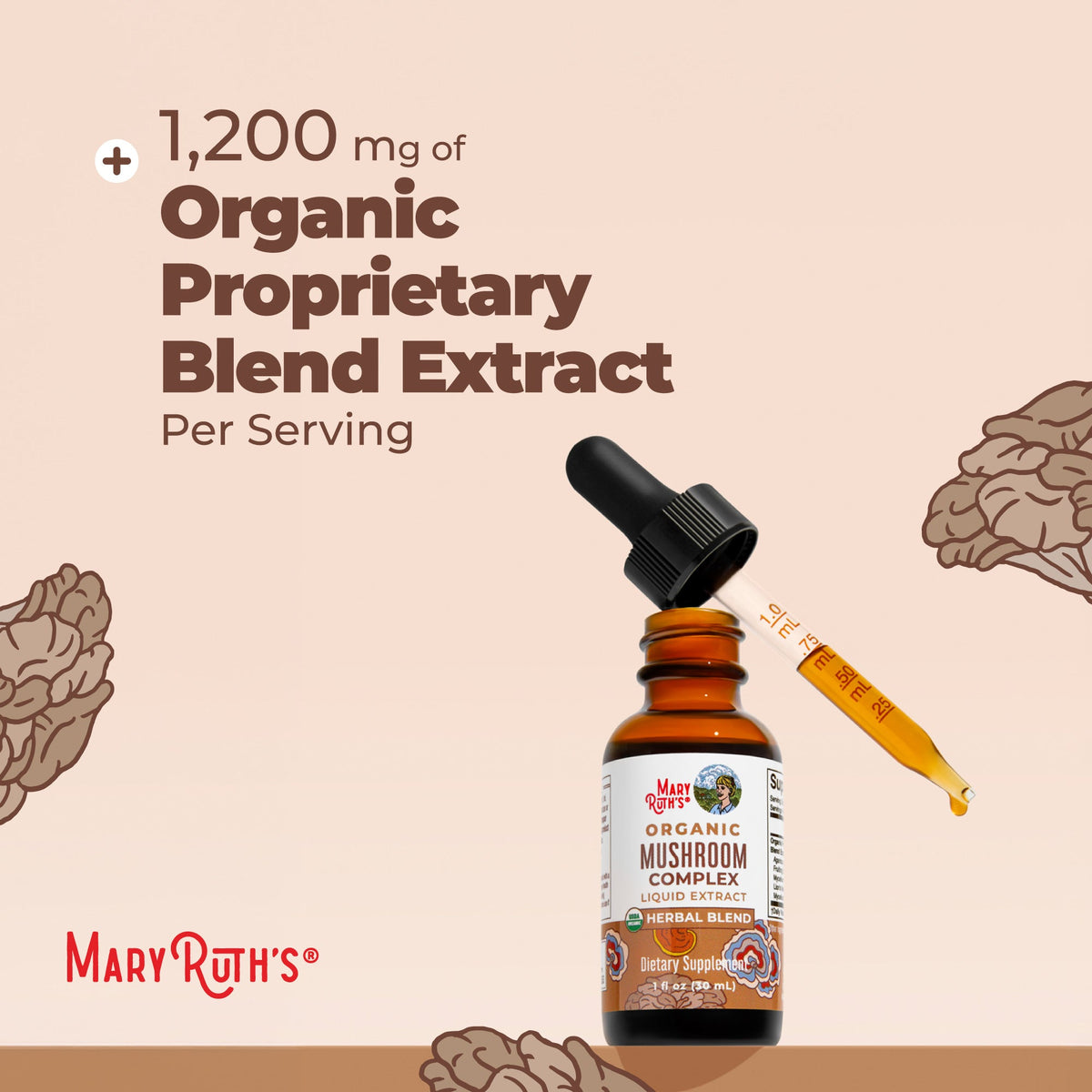 Organic Mushroom Complex Liquid Drops 1oz Benefits