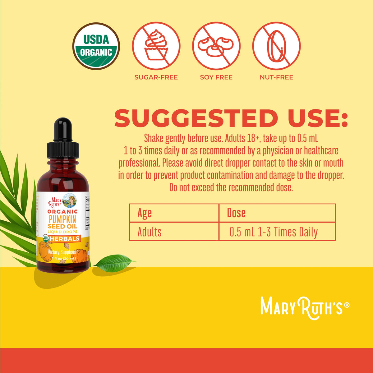Organic Pumpkin Seed Oil Liquid Drops Suggested Use
