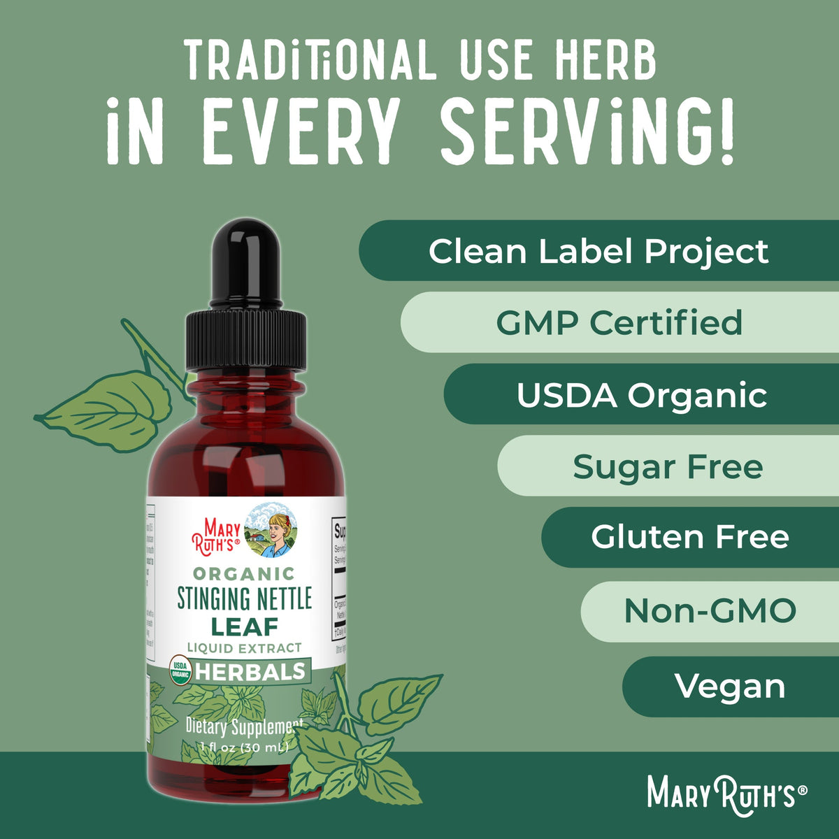 Organic Stinging Nettle Leaf Liquid Drops Ingredients
