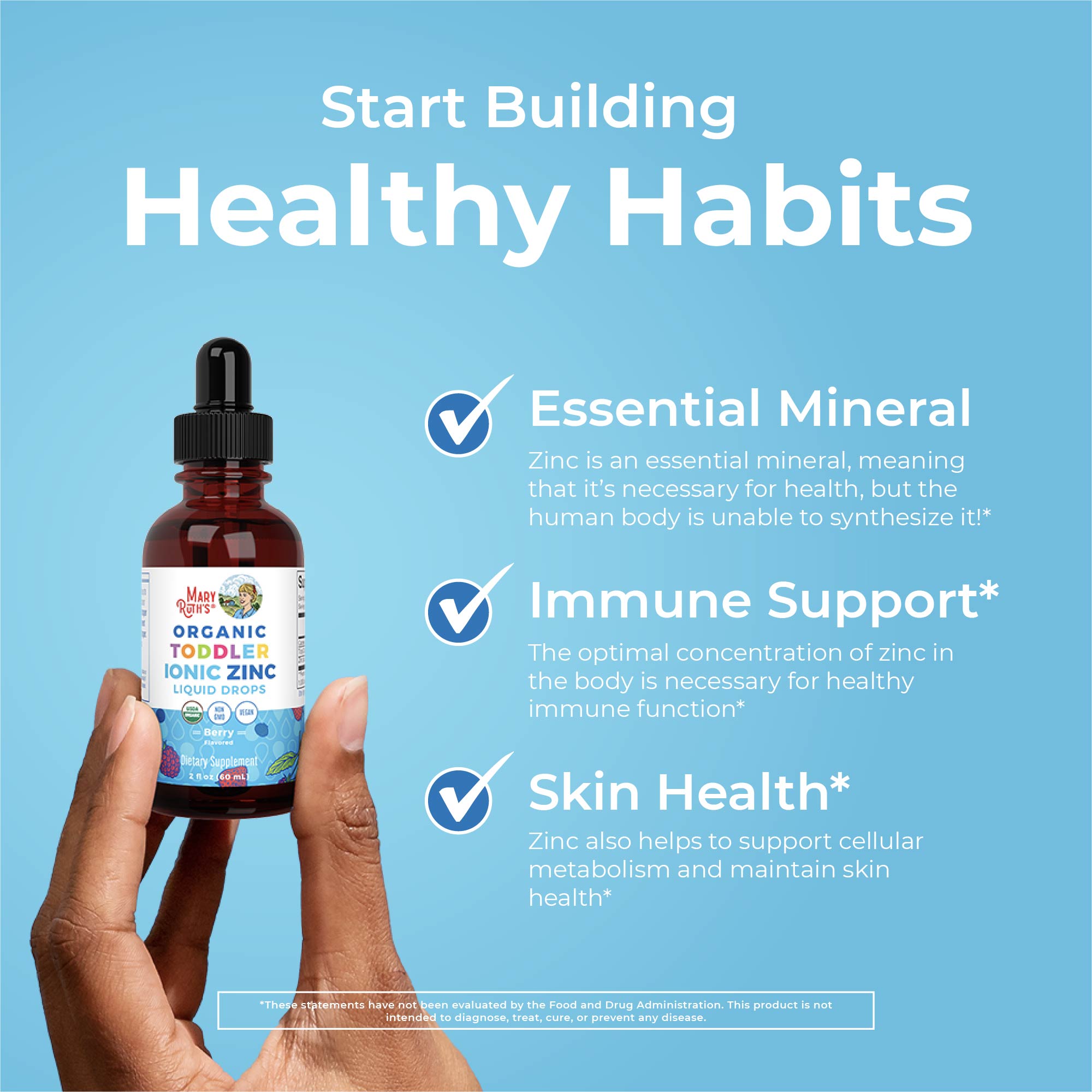 Organic Toddler Ionic Zinc Liquid Drops Healthy Habits