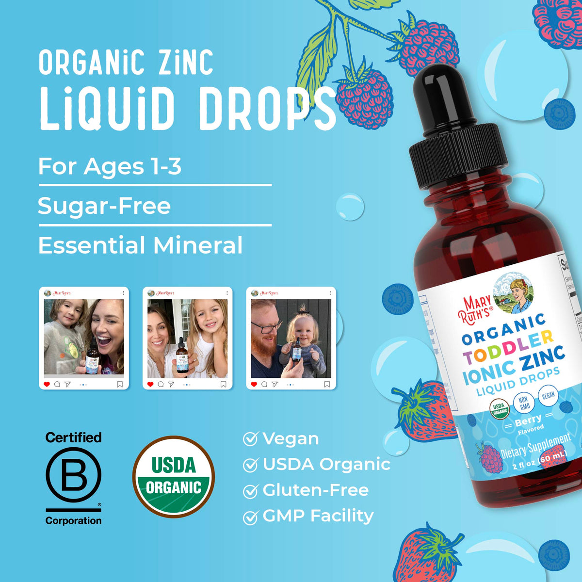Organic Toddler Ionic Zinc Liquid Drops Lifestyle Bottle