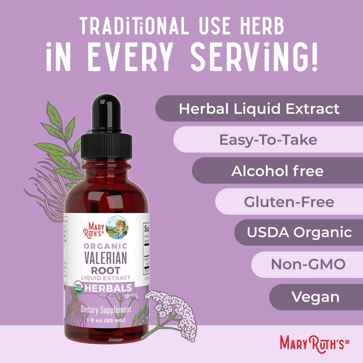 Organic Valerian Root Liquid Drops Ingredients