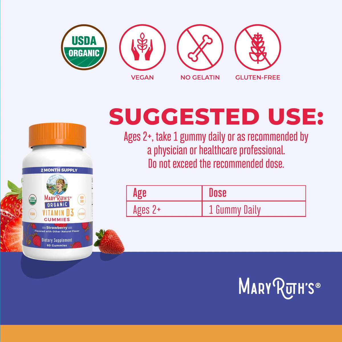 Organic Vitamin D3 Gummies Suggested Use