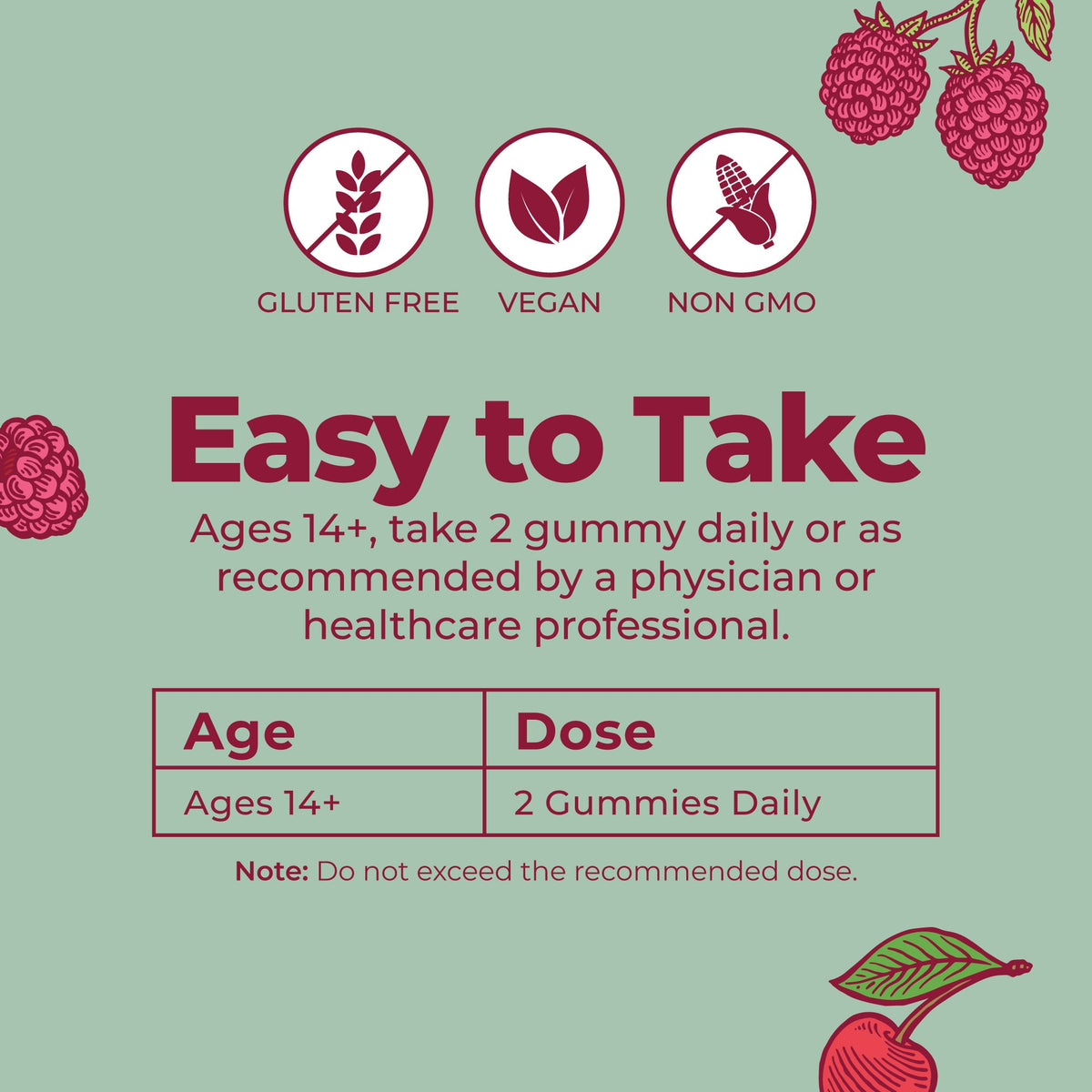 Organic Women's Multivitamin Gummies Cherry Raspberry 60CT Easy To Take