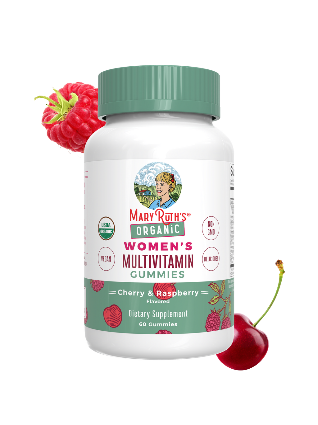Organic Women's Multivitamin Gummies Cherry Raspberry 60CT