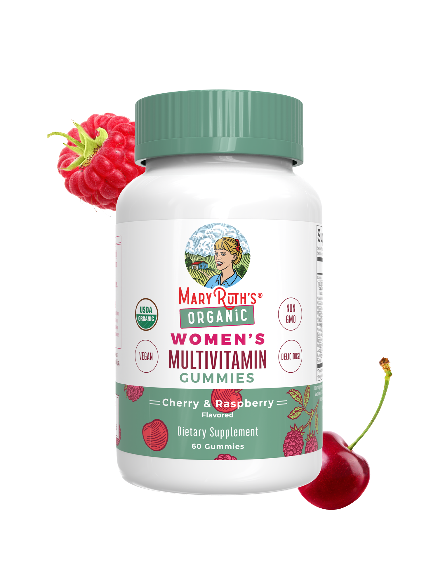 Organic Women's Multivitamin Gummies Cherry Raspberry 60CT