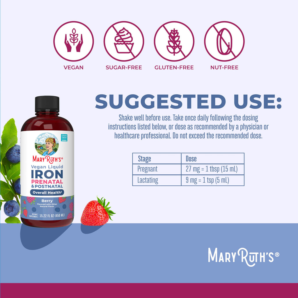 Prenatal & Postnatal Liquid Iron Suggested Use