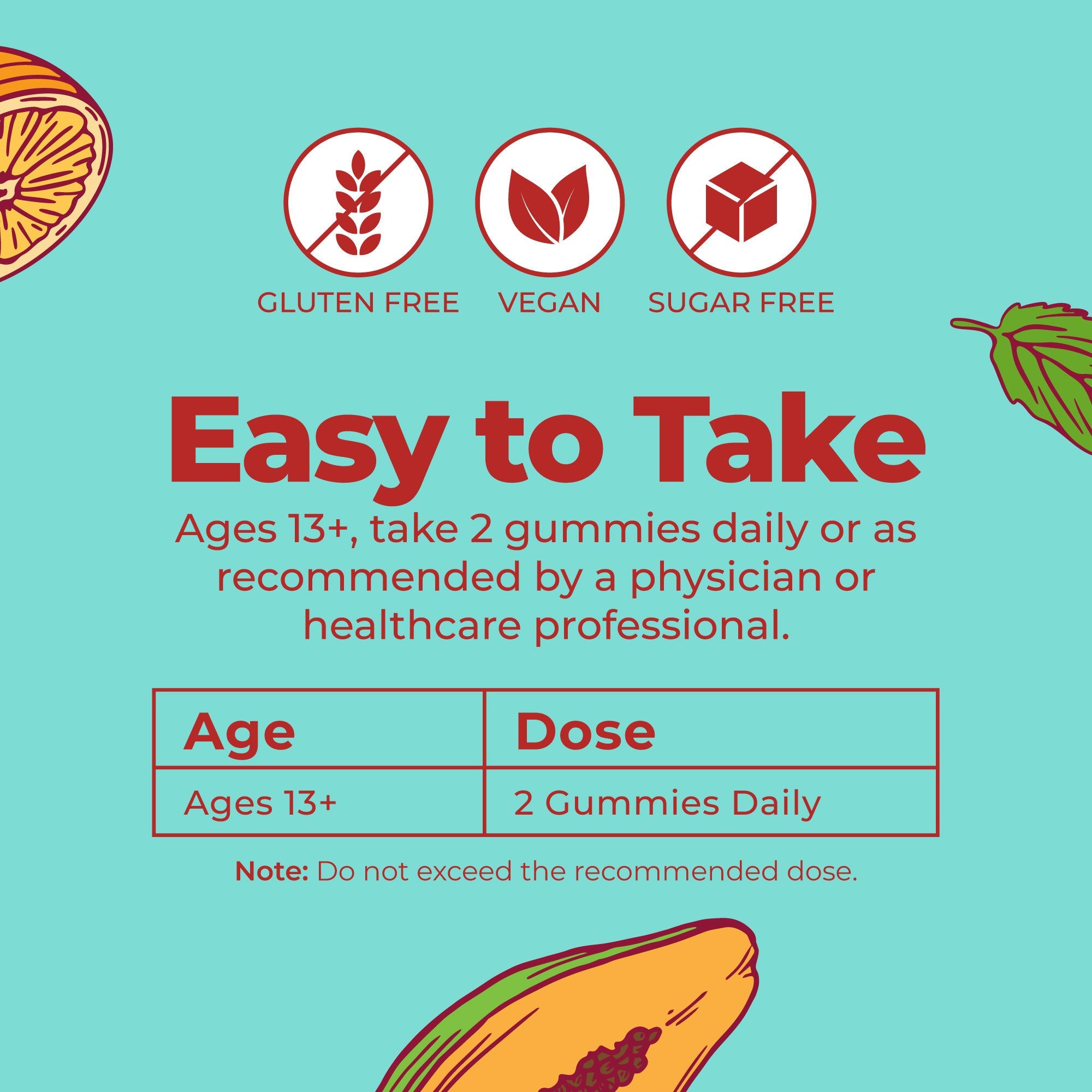 Teen Multivitamin Gummies Strawberry, Papaya, Super Punch 60ct Easy To Take