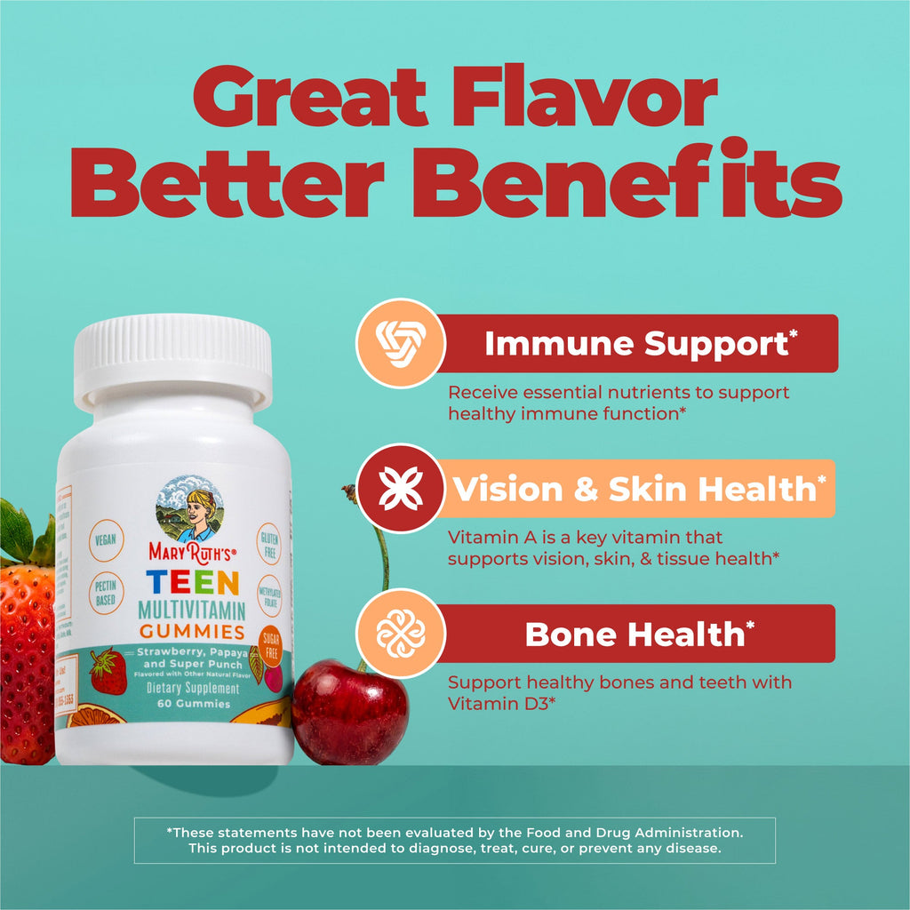 Teen Multivitamin Gummies Strawberry, Papaya, Super Punch 60ct Great Flavor Better Benefits