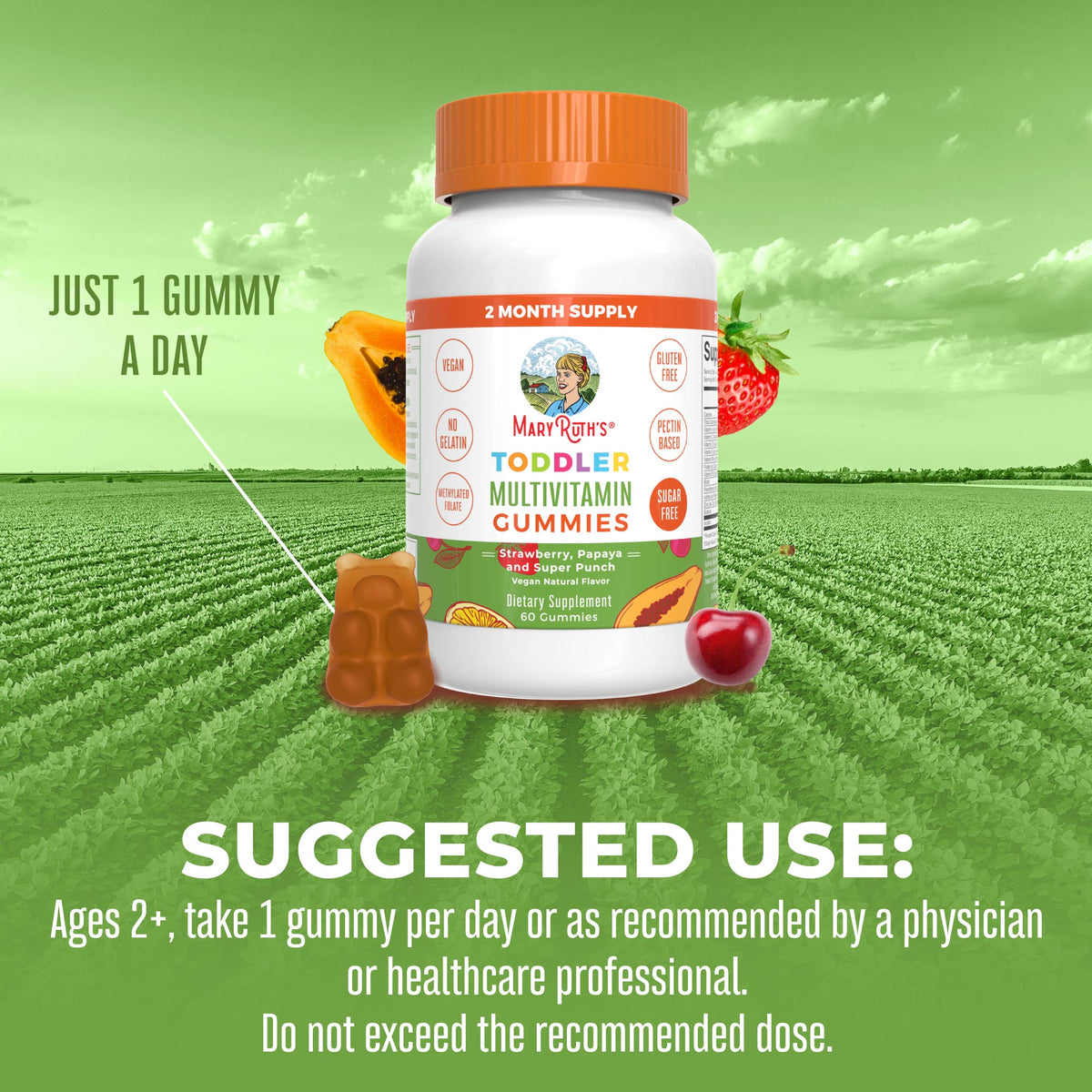 Toddler Multivitamin Gummies 60 Count Suggested Use