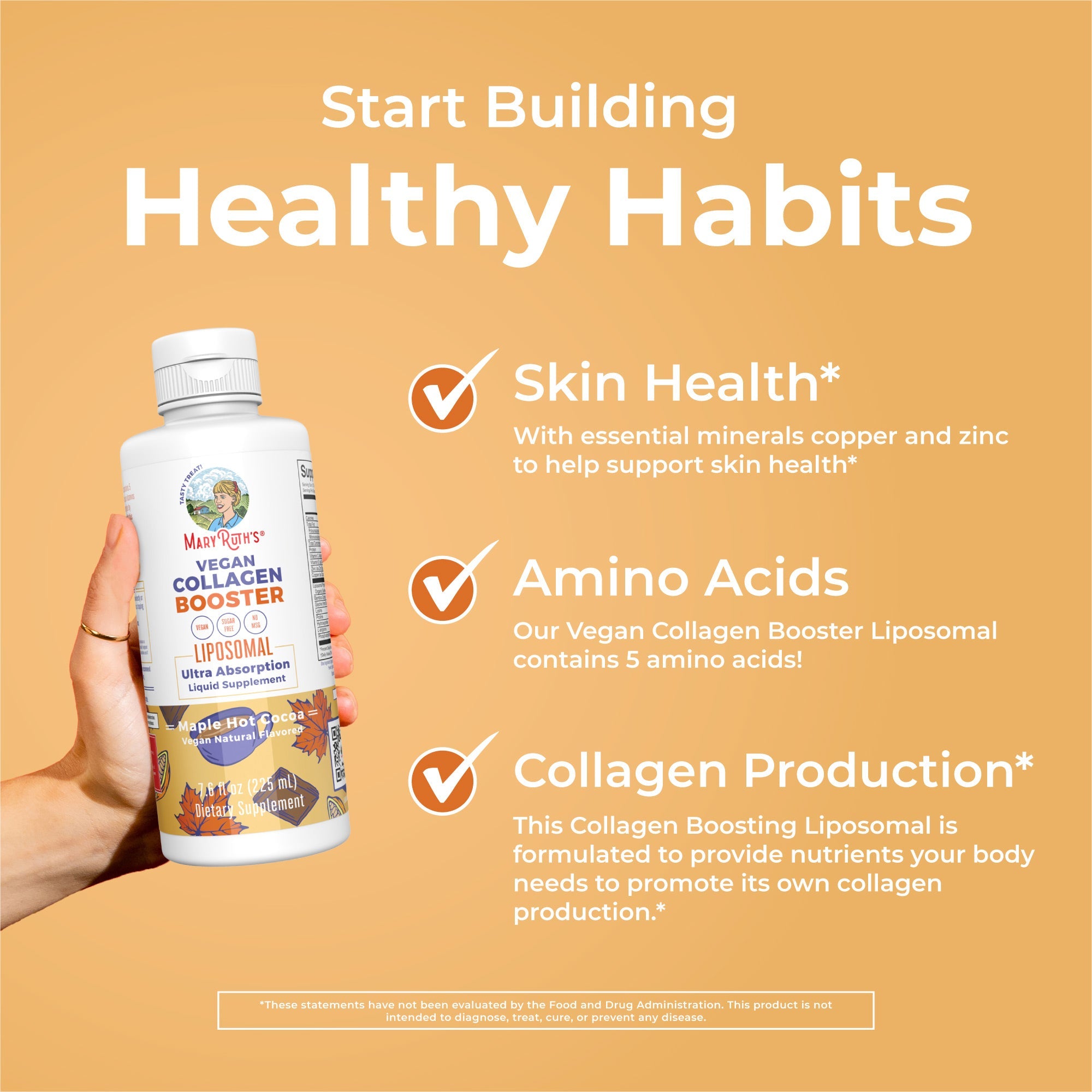 Vegan Collagen Booster Liposomal (Maple Hot Cocoa) 7 oz Healthy Habits