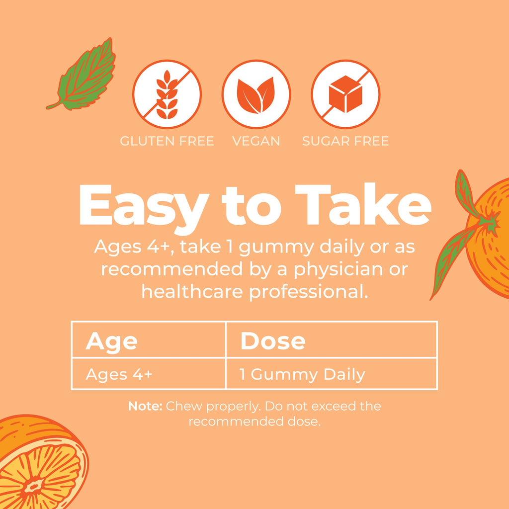 Vegan Kids Omega-3 Gummies Orange 60ct Easy To Take